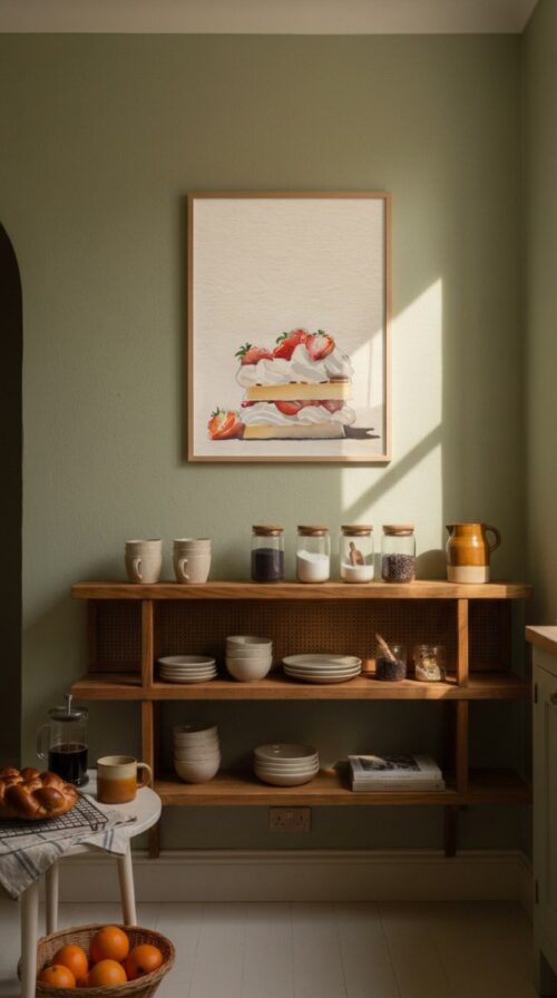 Strawberry Waffle Print - Sweet Breakfast Art - Dessert Wall Decor