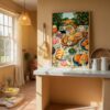 Feast Art Print - Picnic Table Decor - Maximalist Food Illustration