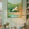 Poodle Nursery Print - Gift for Poodle Mom - Puppy Garden Watercolor Art