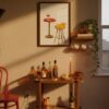 Bar Stool Art - Wine Time Print - Retro Furniture Illustration