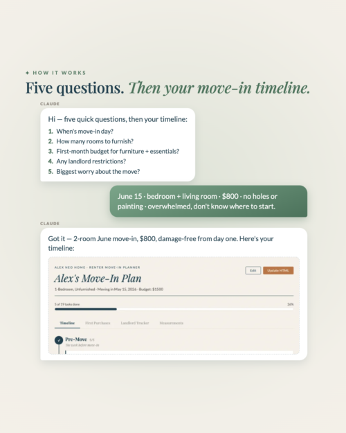 [AI] Renter's Move-In Planner — Interactive Move-In Timeline