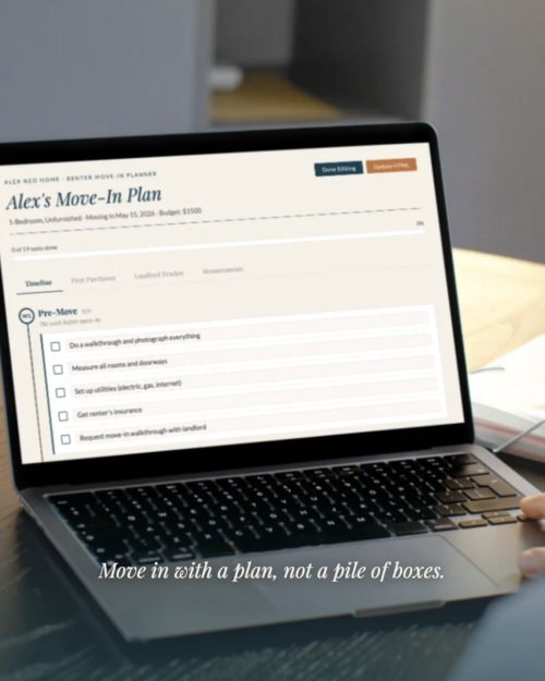 [AI] Renter's Move-In Planner — Interactive Move-In Timeline